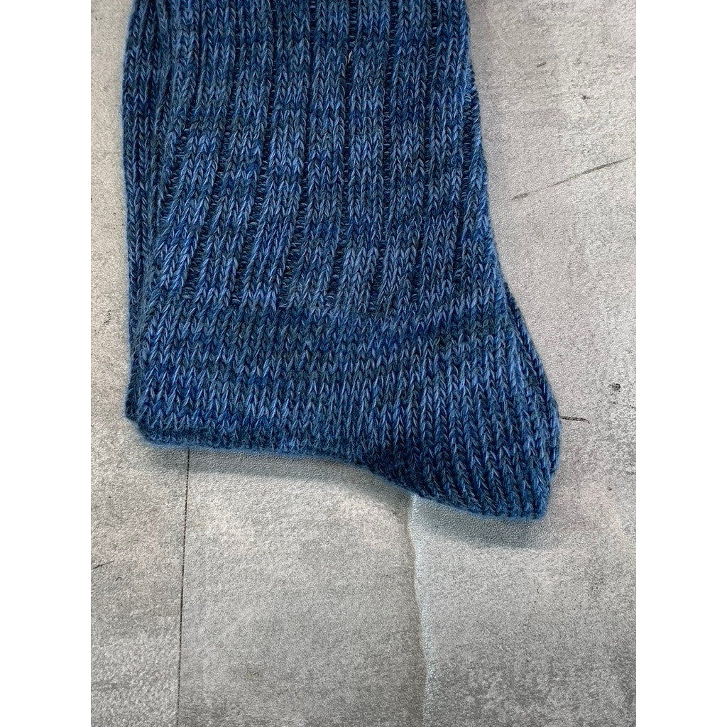 Sun + Stone Men's Blue Marled Knit Crew Single Sock SZ 10-13