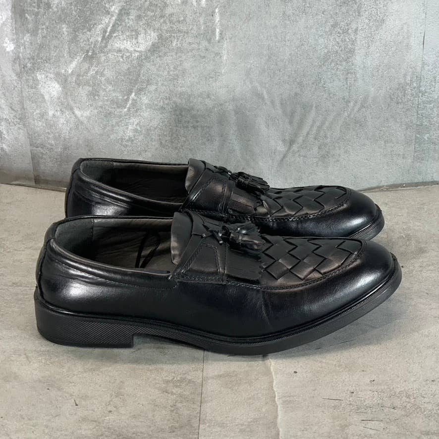 DEER STAGS Men's Black Leather Memory Foam Borough Kiltie Tassel Loafers SZ 9