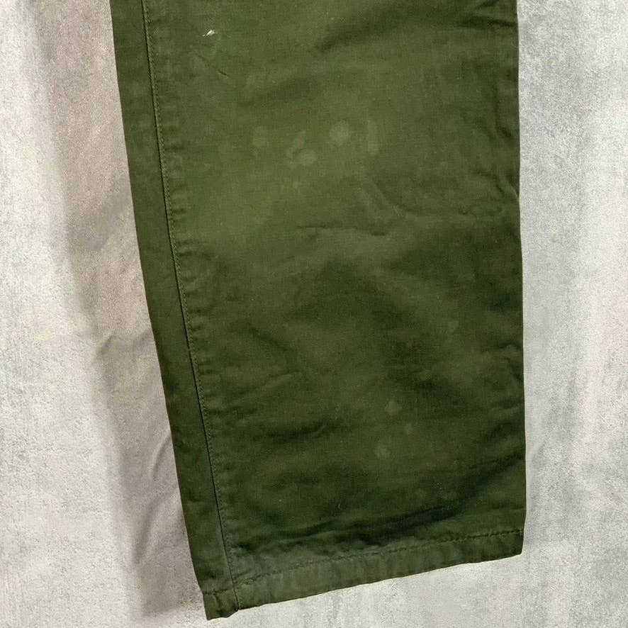 UNIS Men's Green Gio Slim-Fit Mid-Rise Pants SZ 32