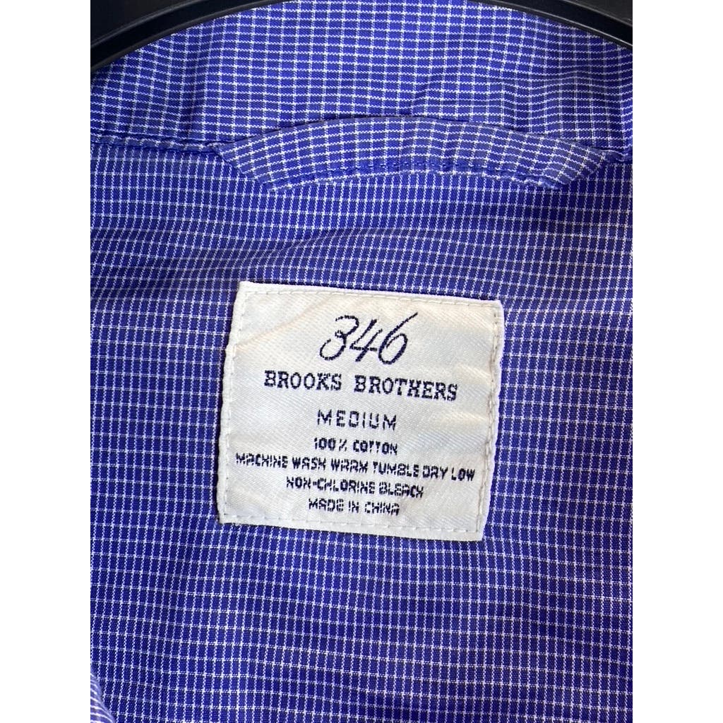 BROOKS BROTHERS 346 Men's Blue Gingham Long Sleeve Button-Up Shirt SZ M