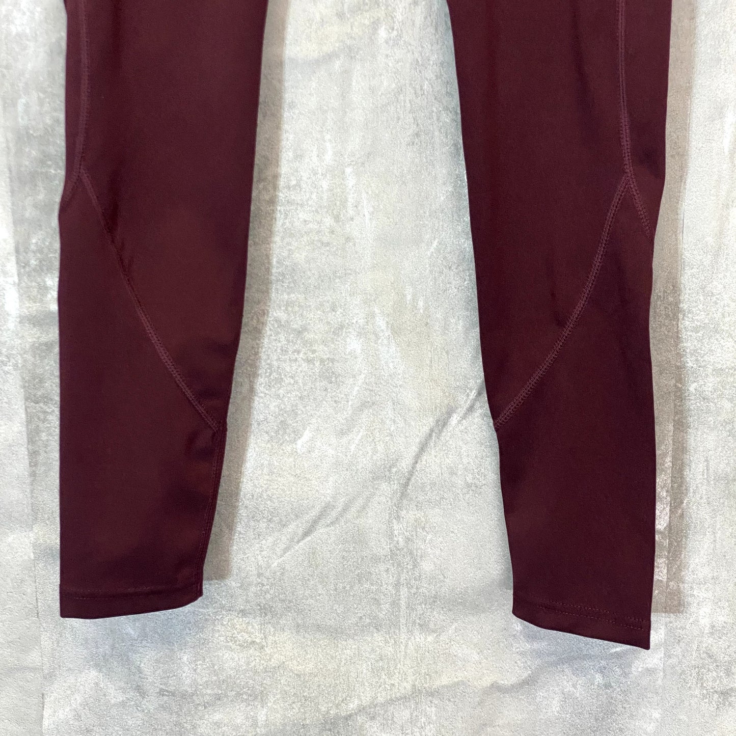 LAUNDRY BY SHELLI SEGAL Women's Solid Plum Mesh Ruched Media Pocket High-Rise Active Leggings SZ S