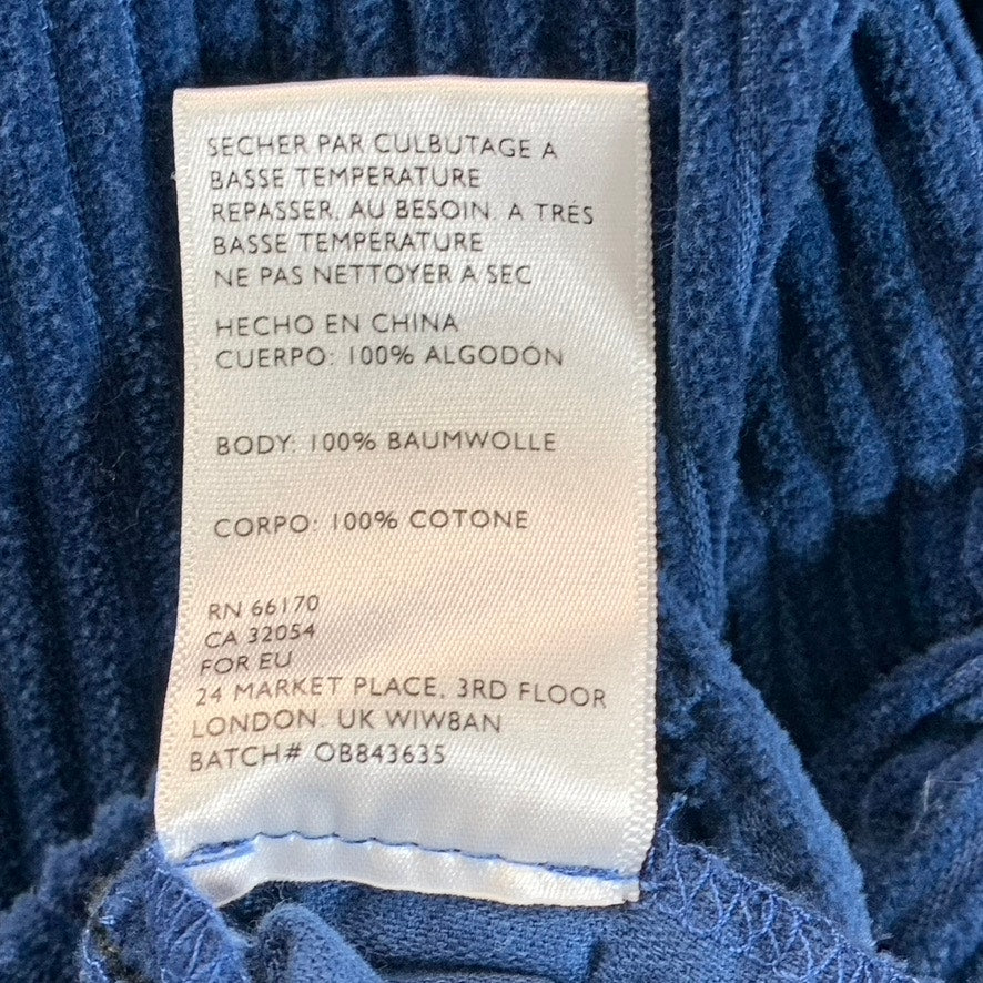 URBAN OUTFITTERS Men's Blue Corduroy Zip-Up Flap Pocket Shirt Jackets SZ S