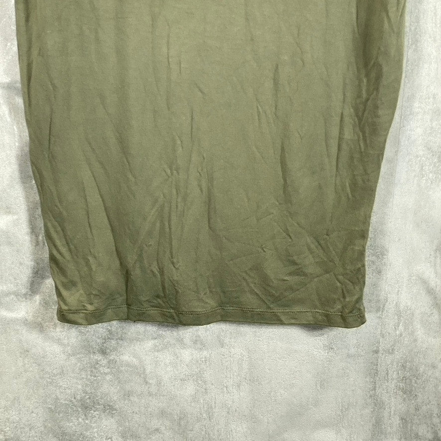 BAR III Women's Dusty Olive Scoop-Neck Bodycon Sleeveless Midi Tank Dress SZ XS