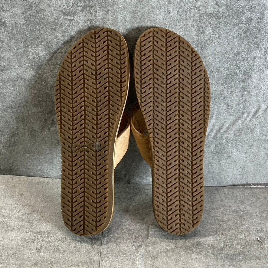 BELLA-VITA Women's Wide Width Natural Leather Italy Thong Sandals SZ 7.5W