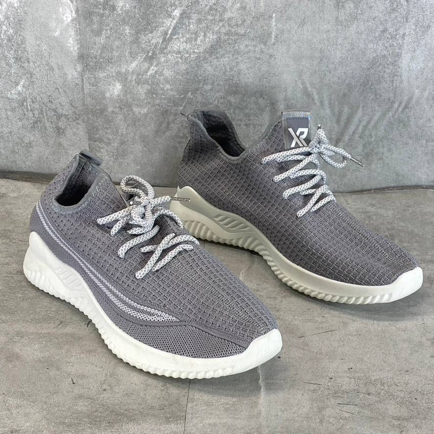 XRAY FOOTWEAR Men's Gray Knit Breathable Niko Lace-Up Sneakers SZ 12