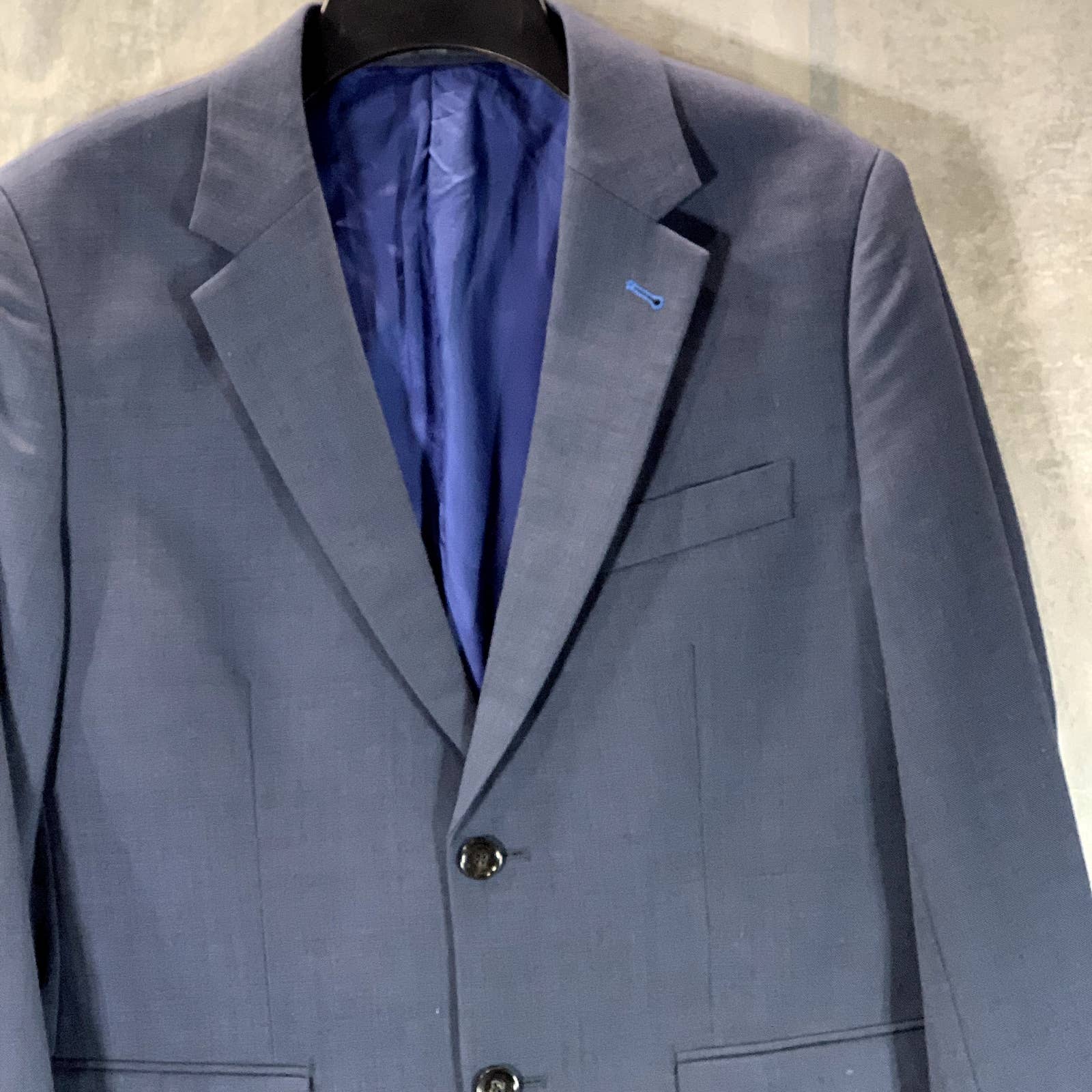 INDOCHINO Men's Blue Two-Button Long-Sleeve Suit Jacket SZ N/A
