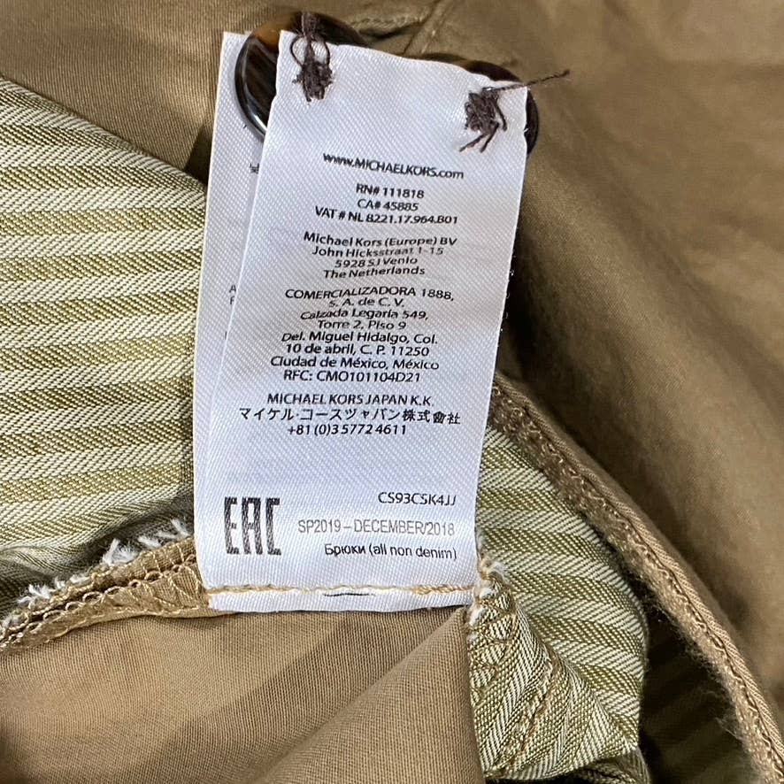 MICHAEL KORS Men's Khaki Regular-Fit Washed Cotton Bermuda Shorts SZ 33