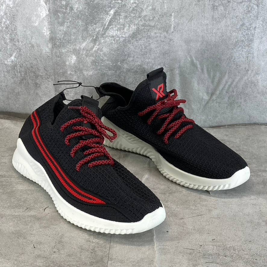 XRAY FOOTWEAR Men's Black/Red Knit Breathable Niko Lace-Up Sneakers SZ 12