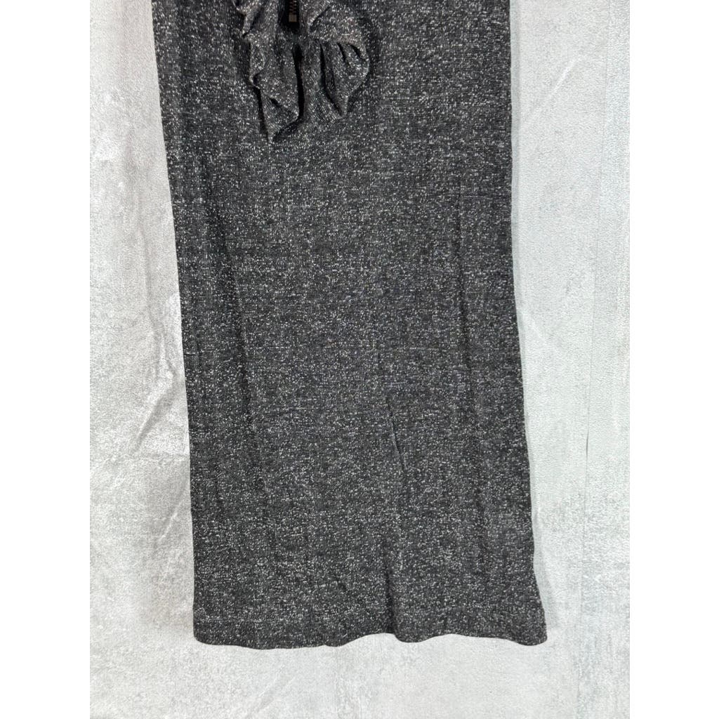 ELLA MOSS Women's Charcoal Ruffle Half-Zip Tank Mini Dress SZ S