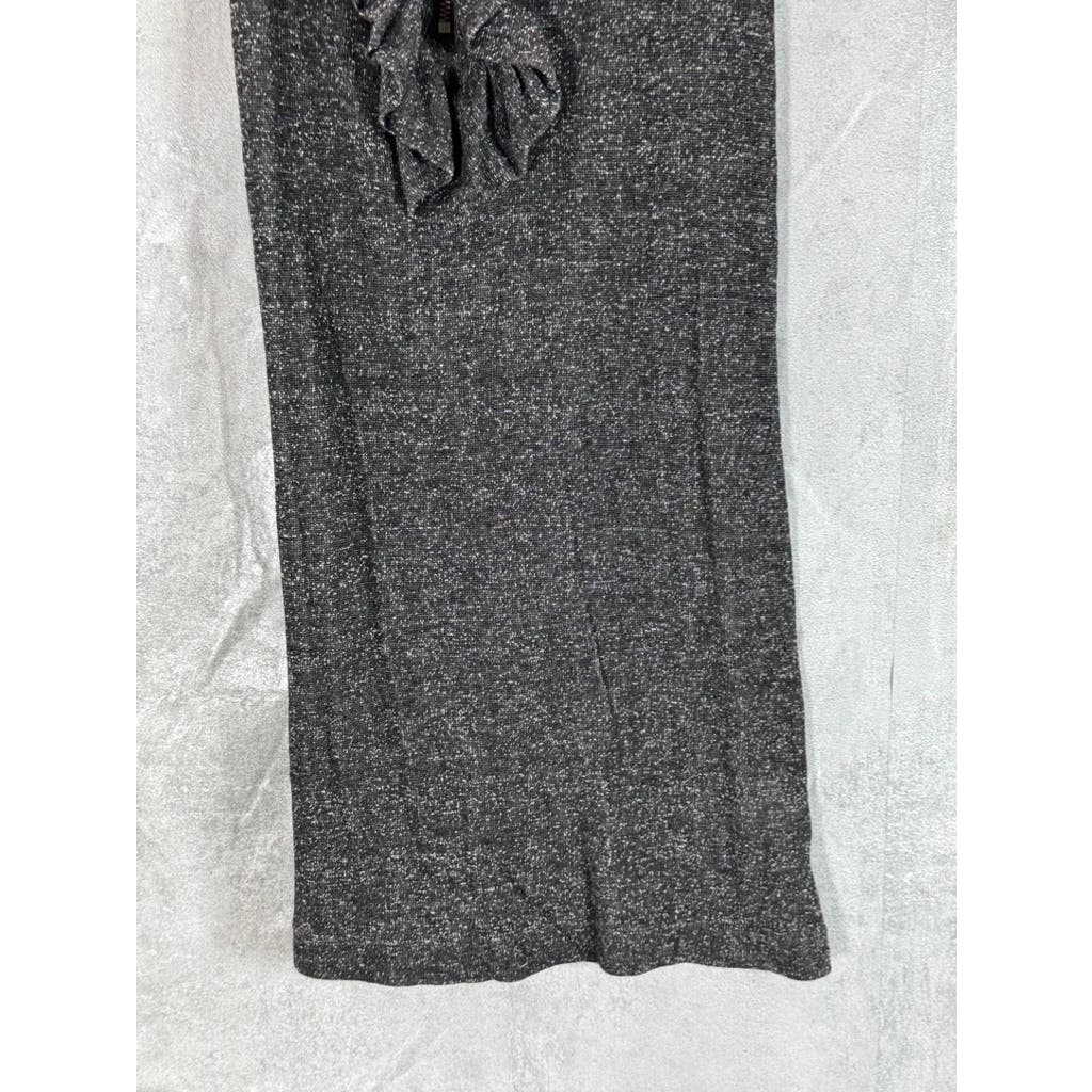 ELLA MOSS Women's Charcoal Ruffle Half-Zip Tank Mini Dress SZ S