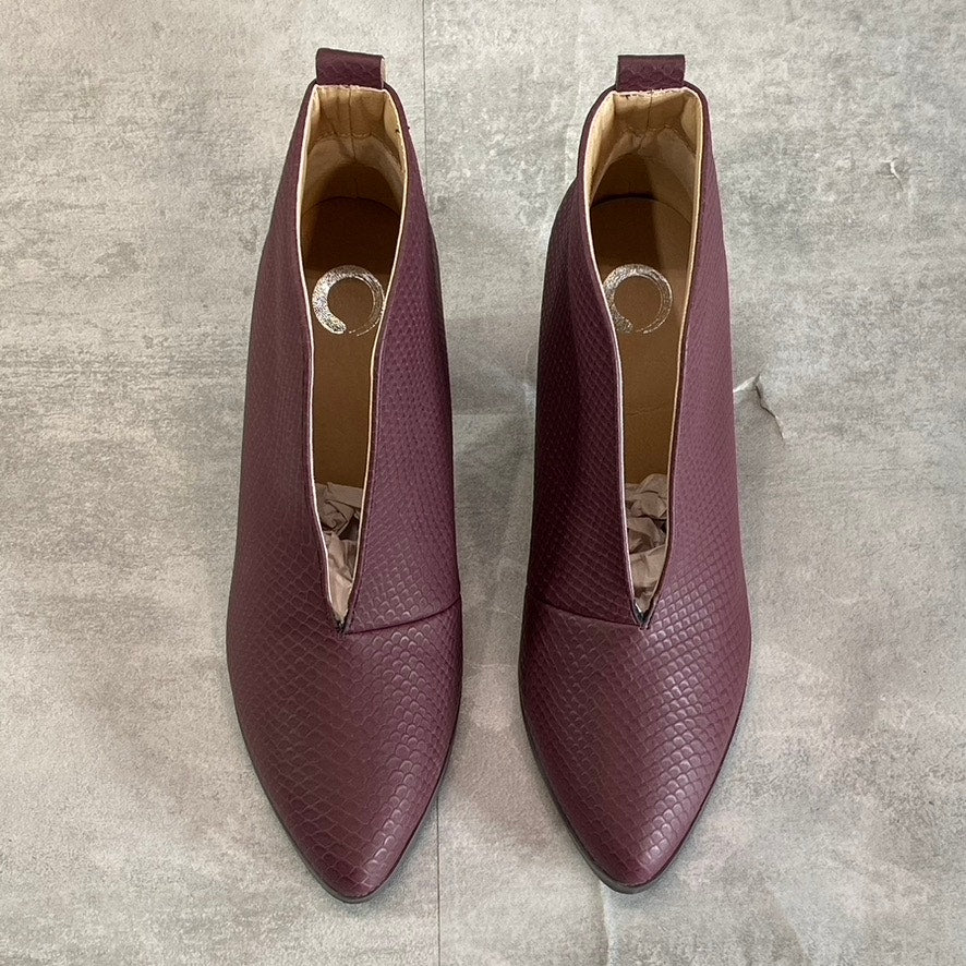 JOURNEE COLLECTION Women's Wine Bellamy Pointed-Toe Slip-On Block-Heel Booties