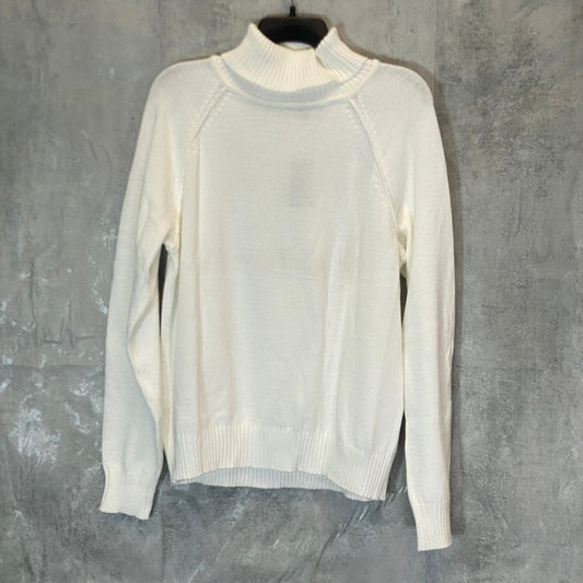 KAREN SCOTT Women's Winter White Solid Turtleneck Pullover Sweater SZ 2XL