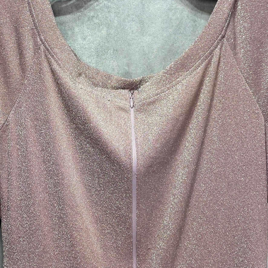 AX PARIS Pink Off The Shoulder Sparkle Maxi Slit Dress SZ 10