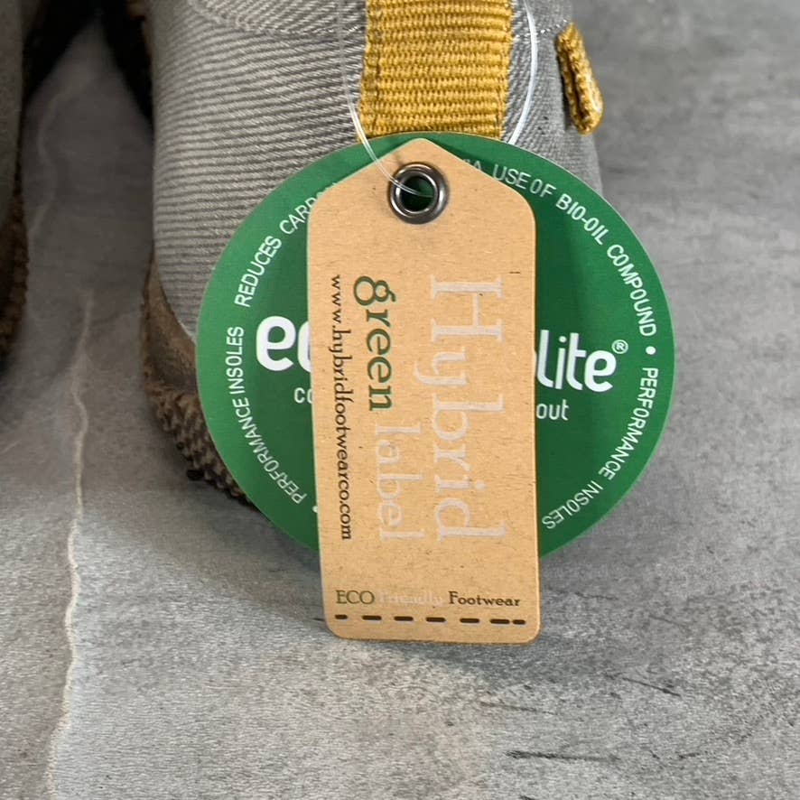 HYBRID GREEN LABEL Men's Grey Canvas Lively Slip-On Sneaker SZ 8