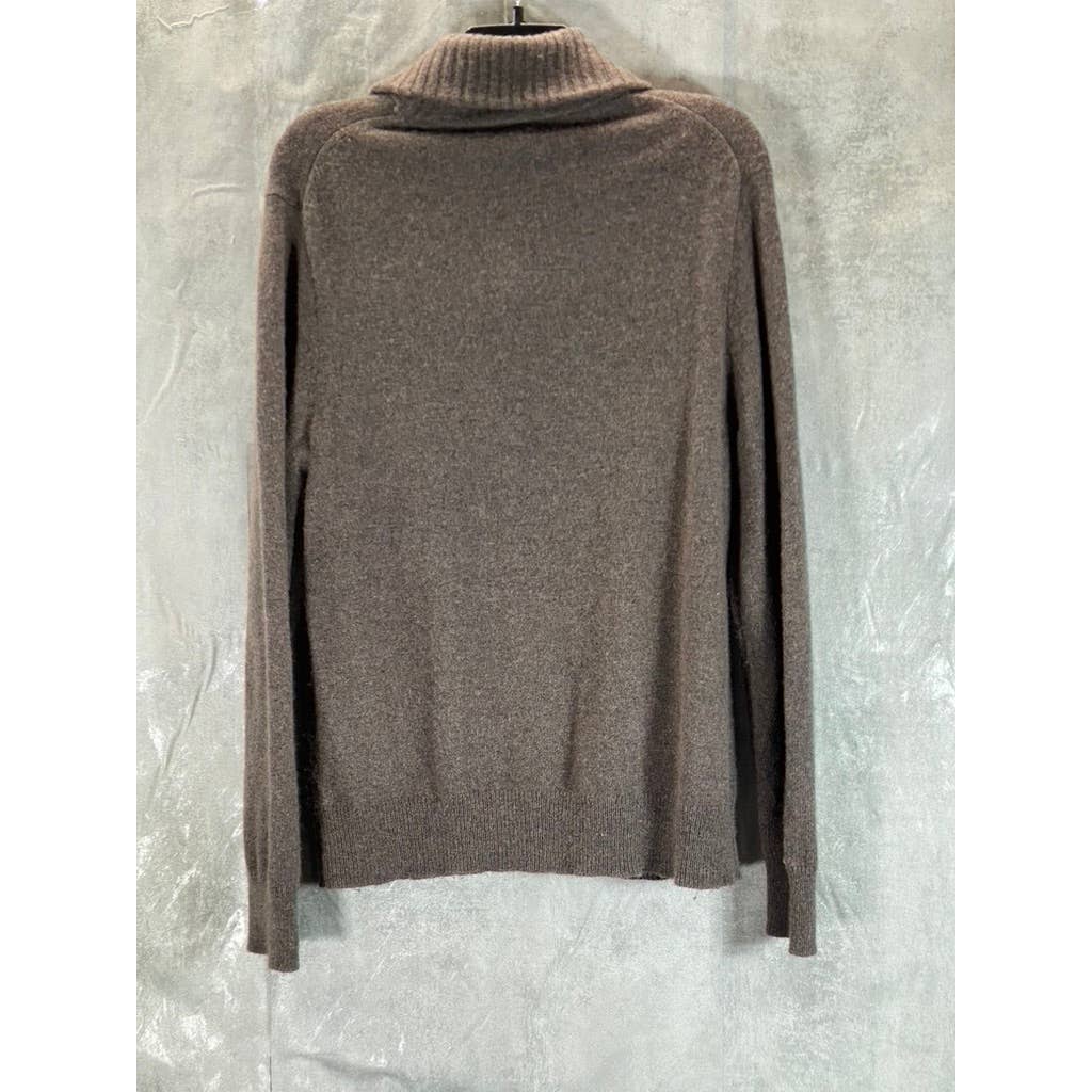 J.CREW Men's Brown Lambswool Shawl-Collar Pullover Sweater SZ M