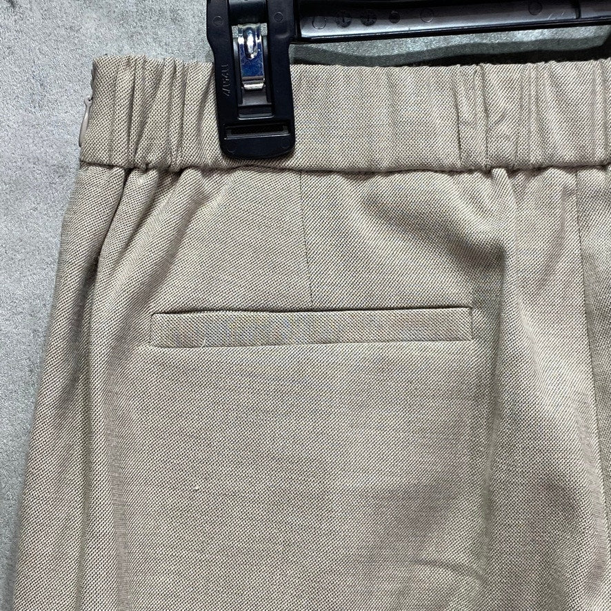 CALVIN KLEIN Tan Stretch Straight-Leg Pull-On Suit Pants SZ 6