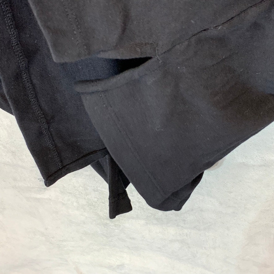 KAREN SCOTT Sport Women's Deep Black 3/4 Button-Shoulder Sleeve Pullover Dress SZ S