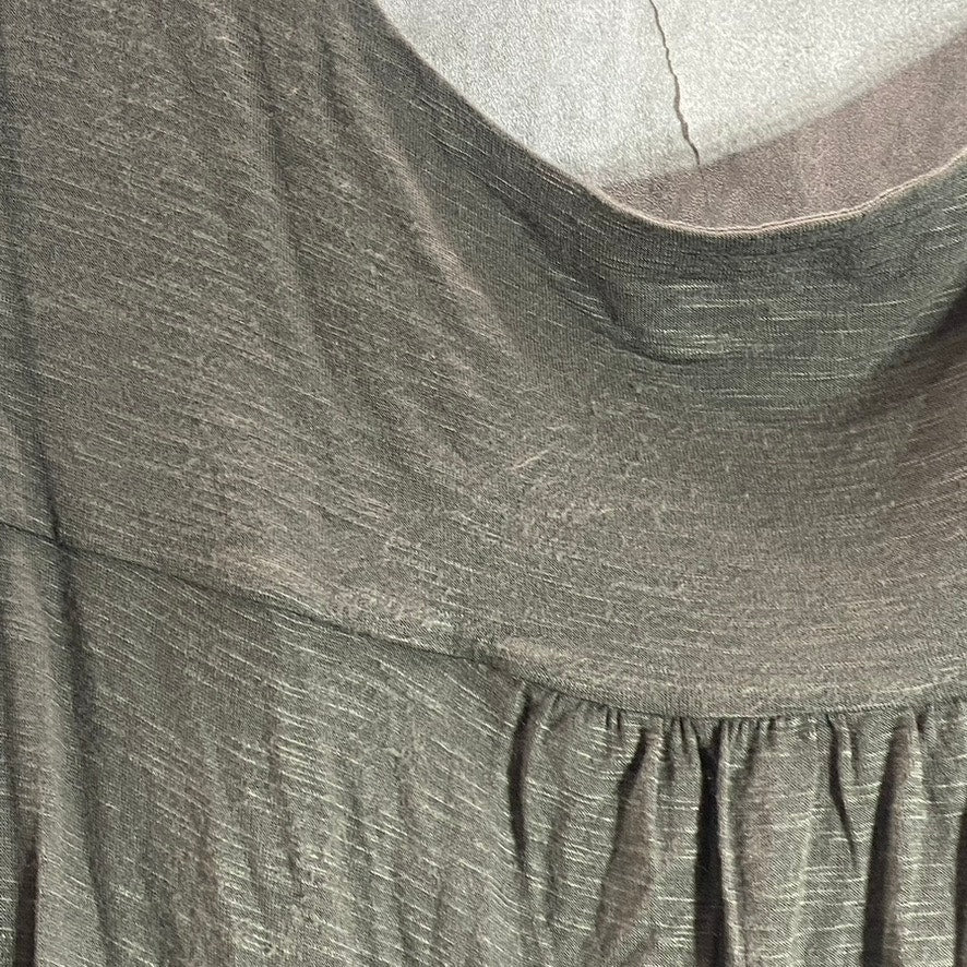 HALOGEN Women's Plus Size Grey Beluga Drape Neck Sleeveless Top SZ 1X