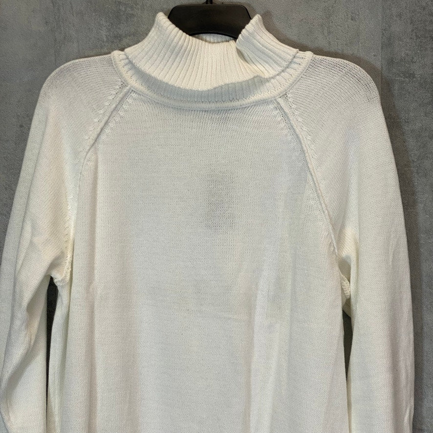 KAREN SCOTT Women's Winter White Solid Turtleneck Pullover Sweater SZ 2XL