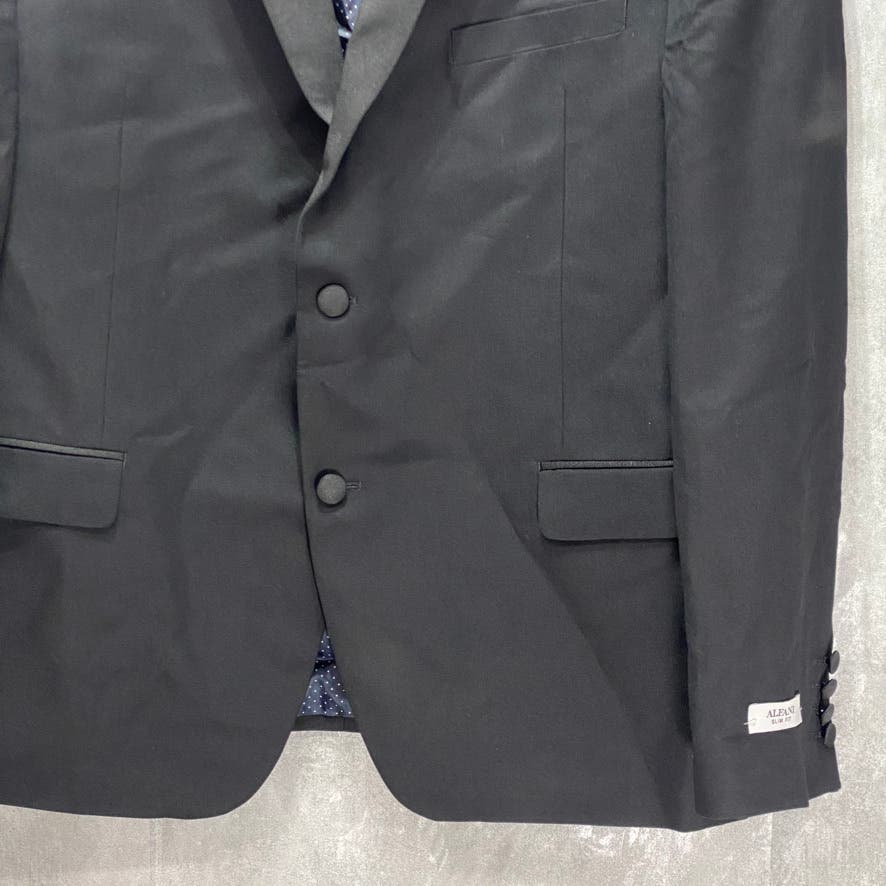 ALFANI Solid Black Slim-Fit Regular Stretch Two-Button Tuxedo Jacket SZ SZ 46R