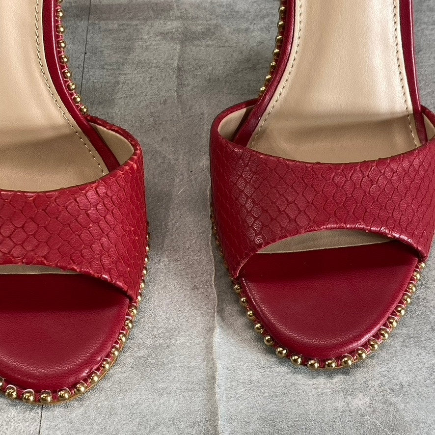 BCBGENERATION Lipstick Breach Leather Jaxina Textured Stiletto Sandals SZ 6