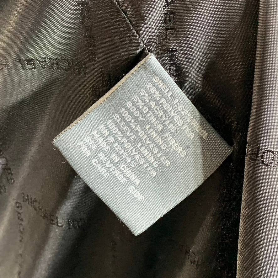 MICHAEL KORS Men's Black Classic-Fit Double Breasted Wool Blend Peacoat SZ 44S