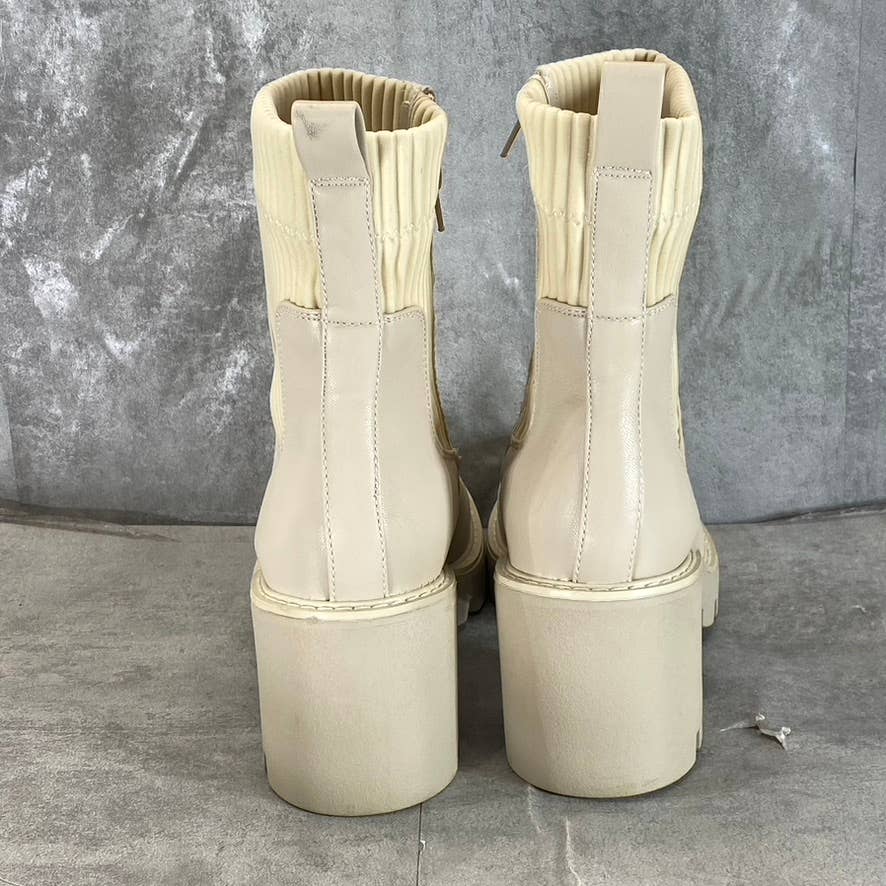 BAR III Women's Smooth Versuz Sock Lug-Sole Block-Heel Side-Zip Boots SZ 9