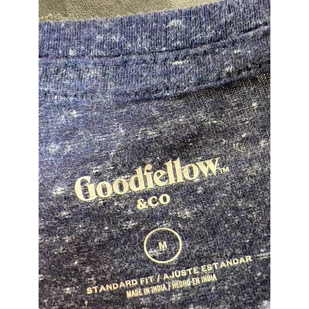 GOODFELLOW & CO Men's Blue Dot Printed Standard-Fit Crewneck T-Shirt SZ M