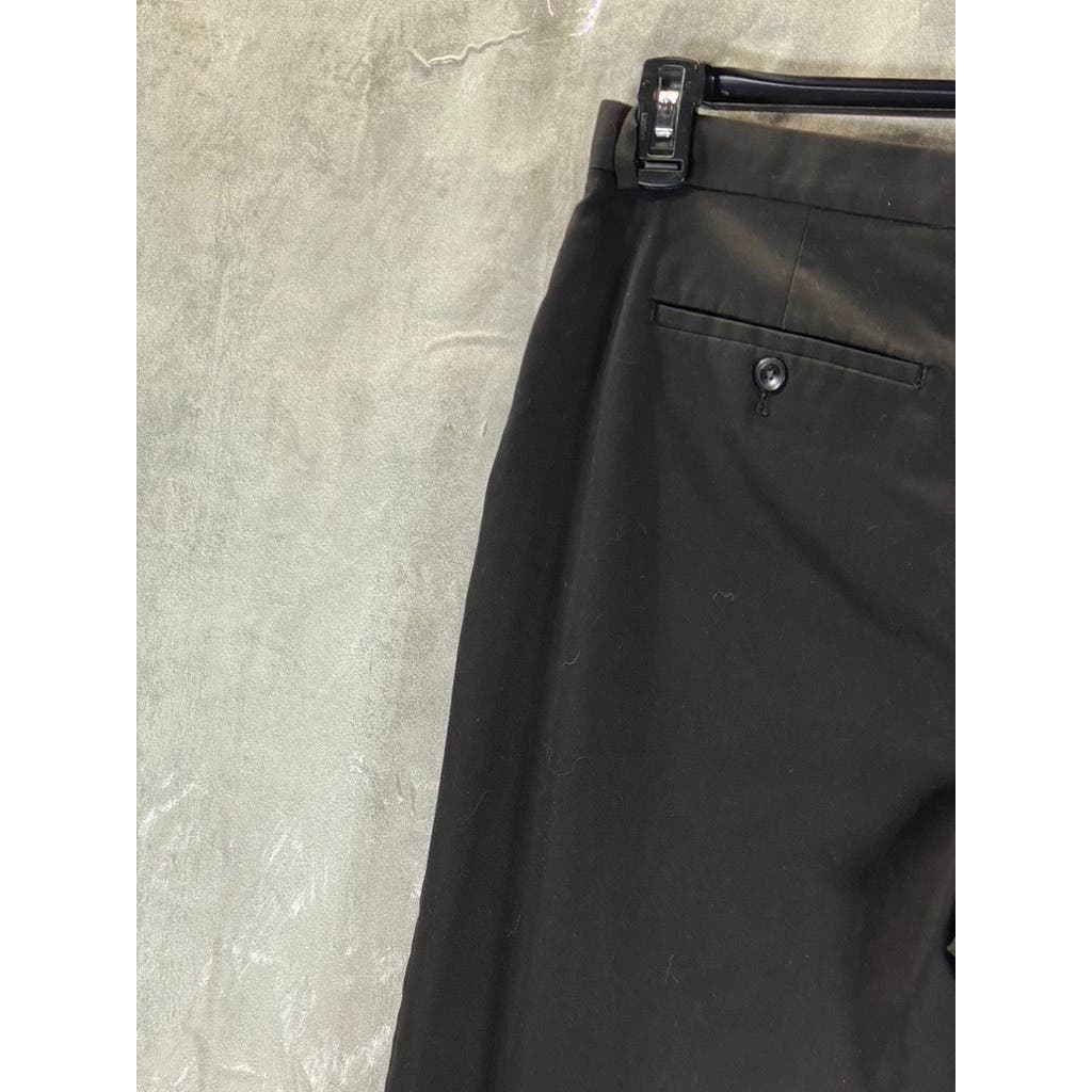 UNBRANDED Men's Black Solid Slim-Fit Flat-Front Pants SZ 36X30