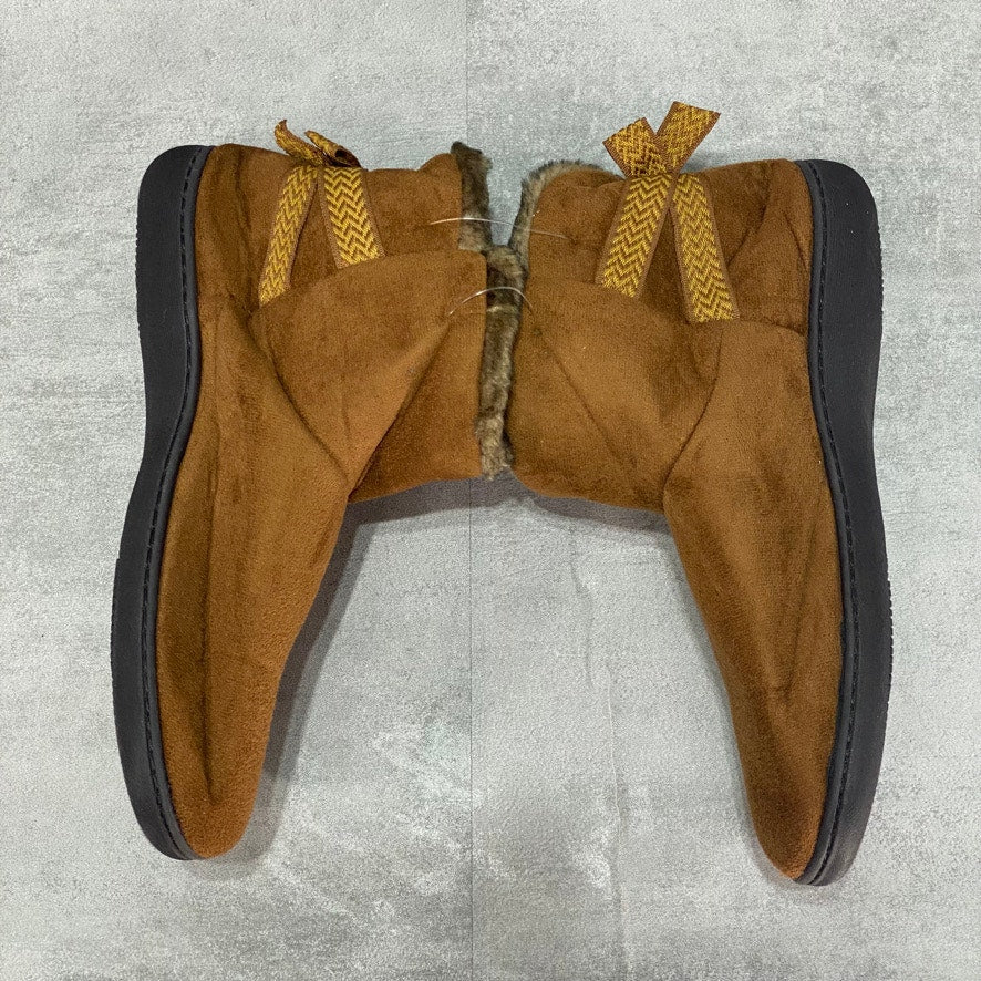 ISOTONER Signature Cognac Microsuede Nelly Booty Slippers SZ 9.5-10