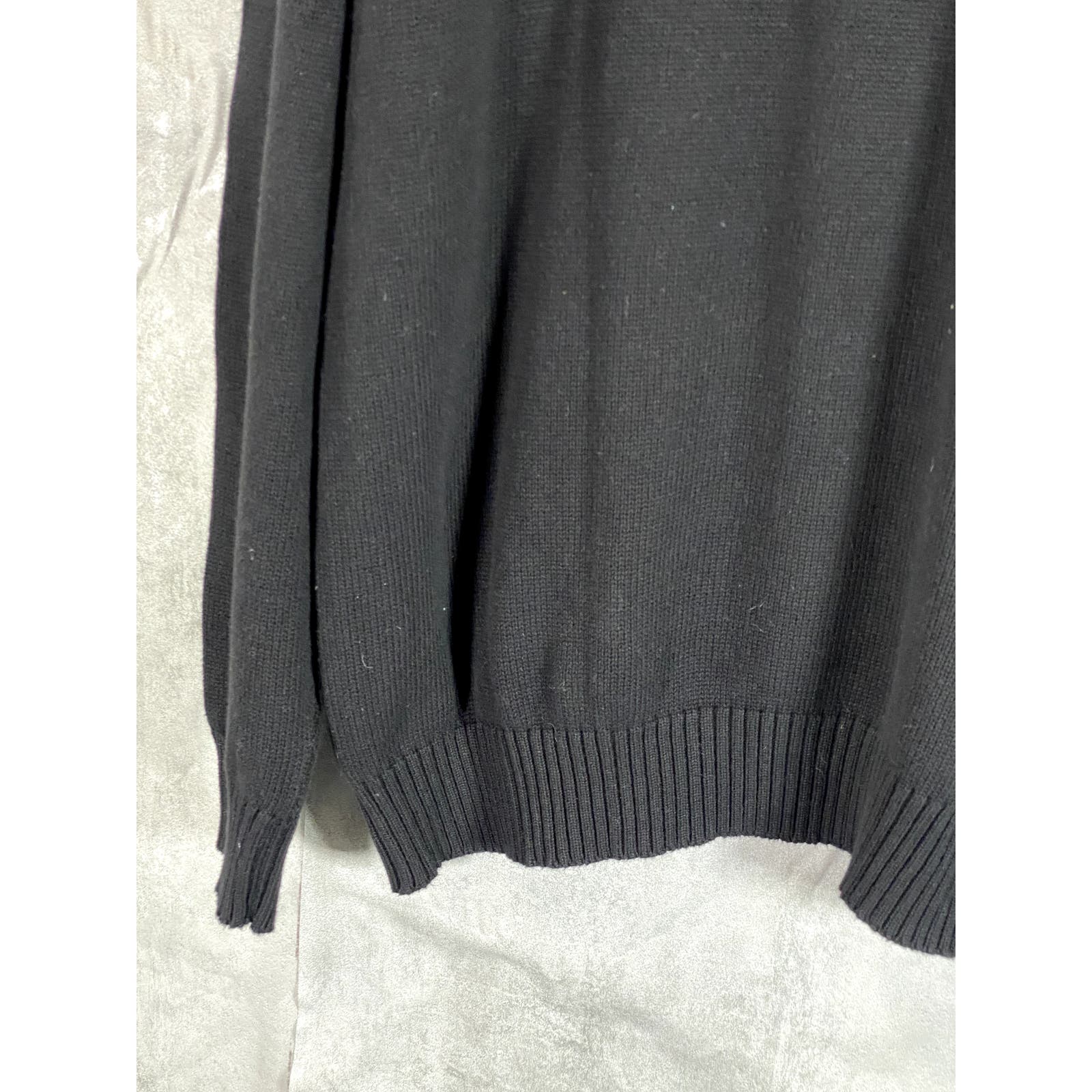 OSCAR DE LA RENTA Men's Black Vintage Plaid Cotton Knit Crewneck Sweater SZ 2XL