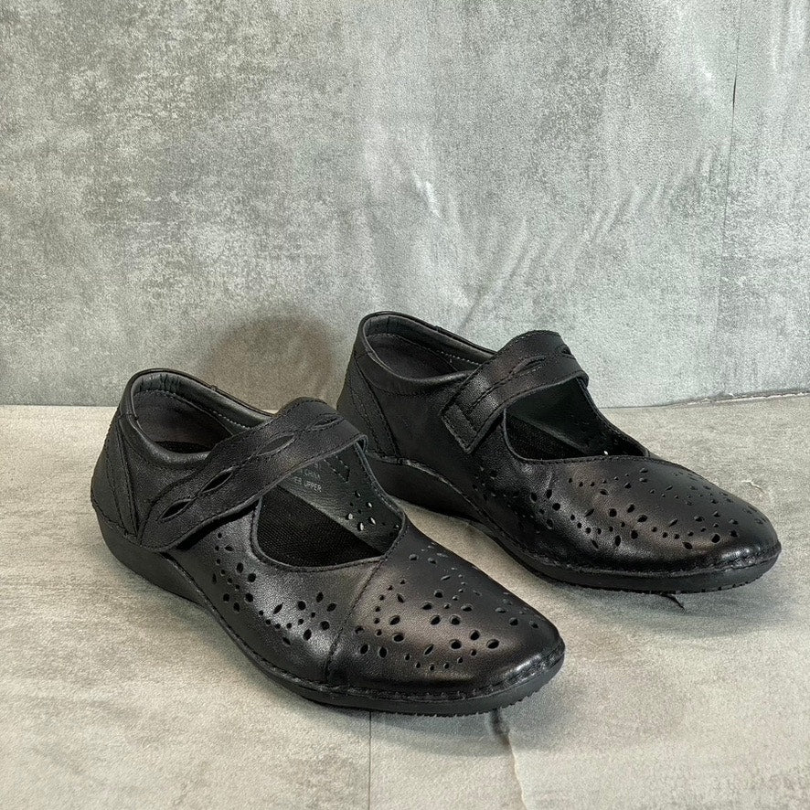 PROPET Women's Black Leather Perforated Calista Mary Jane Slip-On Shoes SZ 9.5