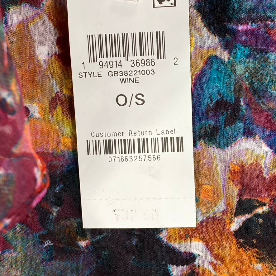GIANI BERNINI Women's Wine Watercolor Floral Printed Wrap SZ OS