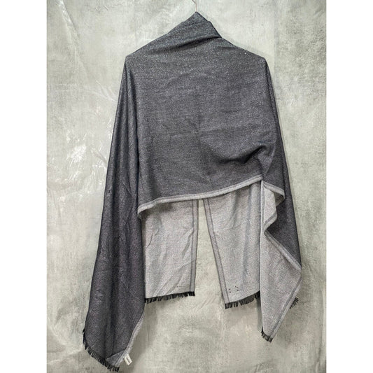 CALVIN KLEIN Gray Lightweight Metallic Evening Wrap OS