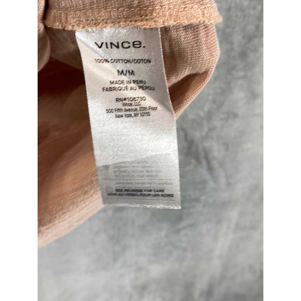 VINCE. Men's Peach Classic Slub Short-Sleeve Polo Shirt SZ M