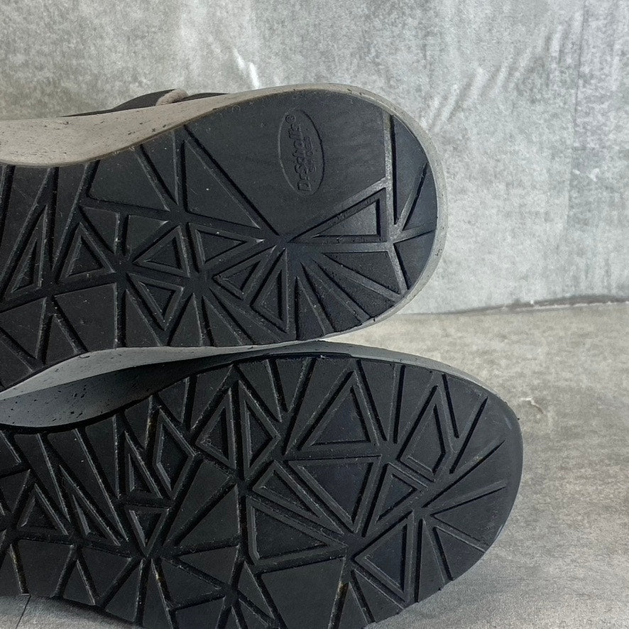 DR. SCHOLL'S Women's Black Home Boots Slip-On Faux Fur Round-Toe Ankle Boots SZ7