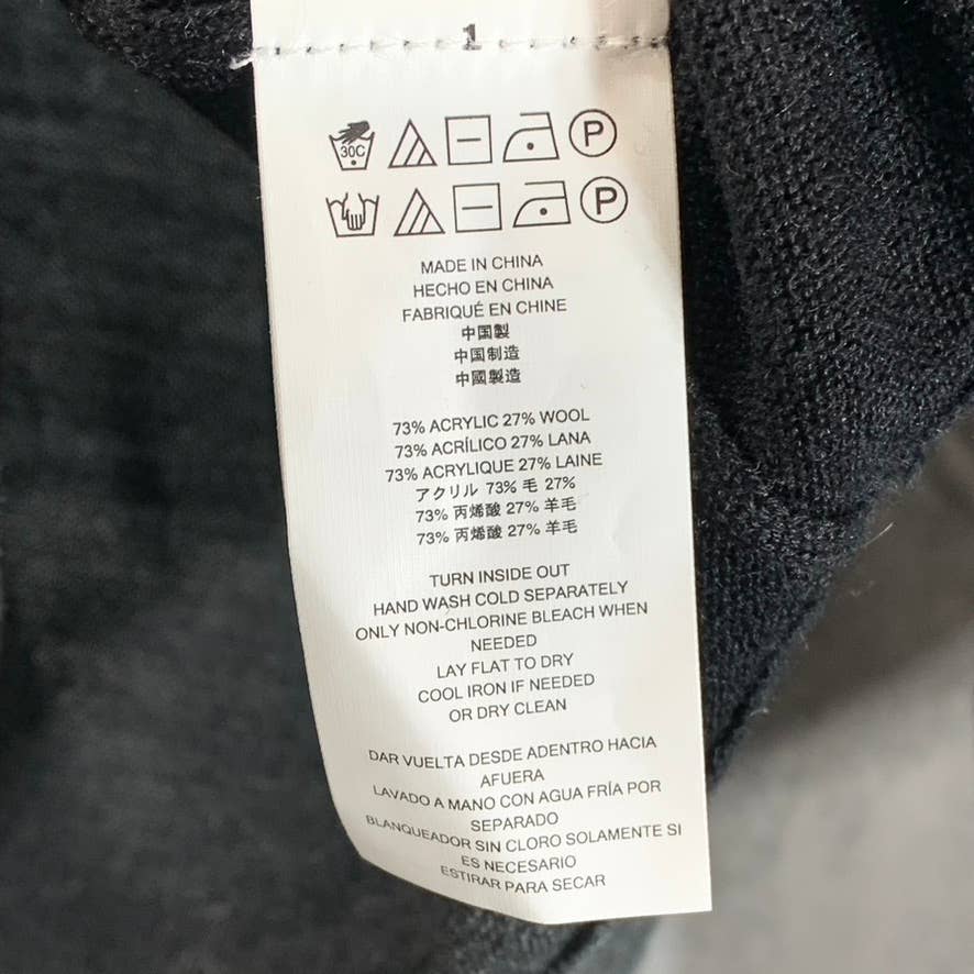 MICHAEL KORS Men's Charcoal/Cream Colorblock Crewneck Long-Sleeve Sweater SZ M