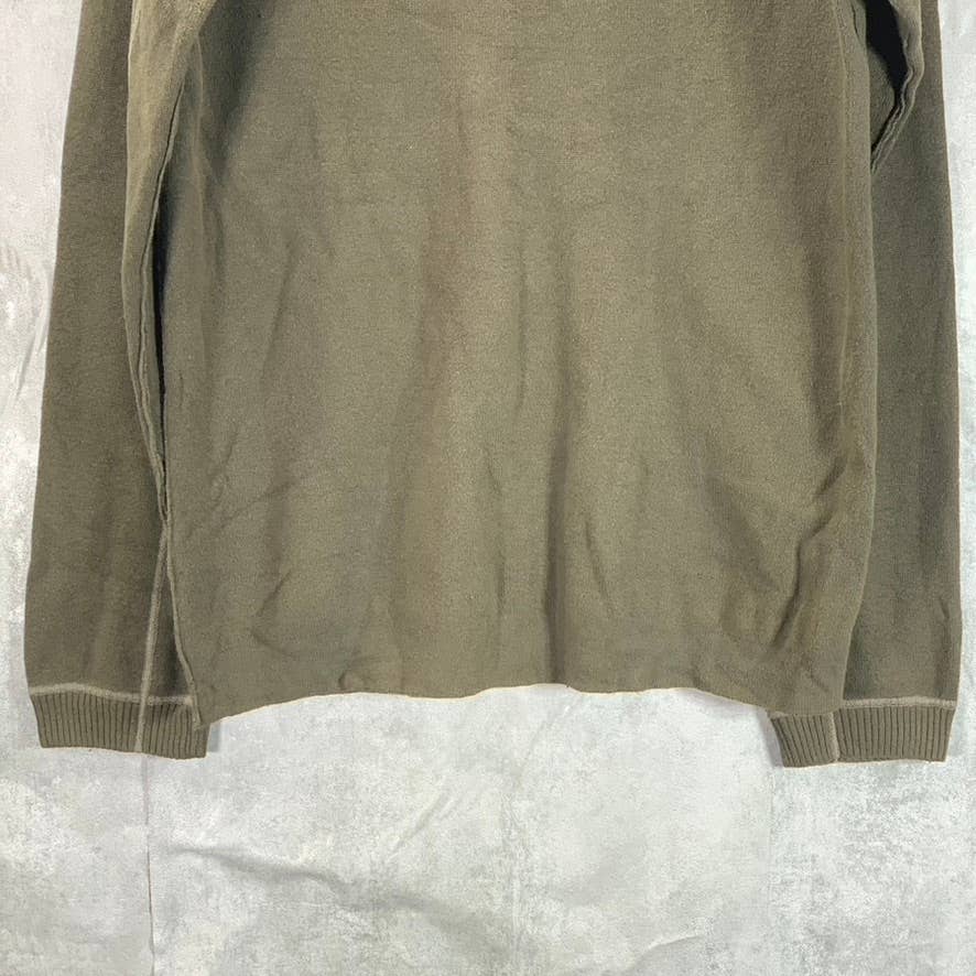 EDDIE BAUER Men's Big & Tall Olive Green Crewneck Pullover Sweater SZ L/T