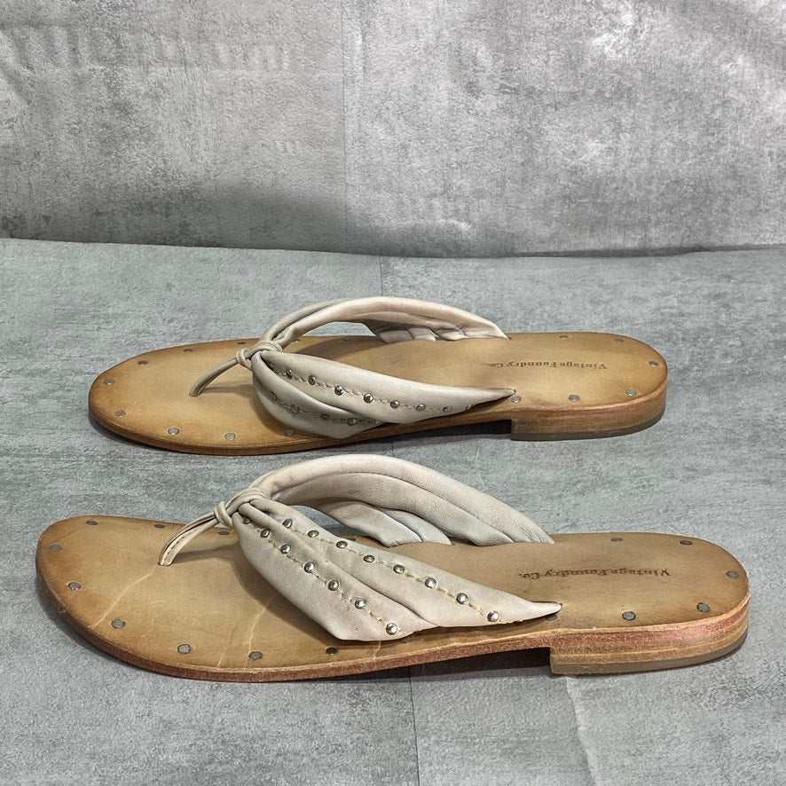 VINTAGE FOUNDRY CO Off White Hera Thong Sandals SZ 8.5