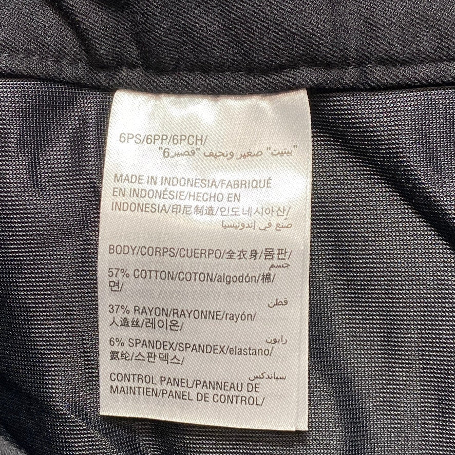 ALFANI Petite Solid Black Mid-Rise Slim-Fit Short Pants SZ 6P/Short