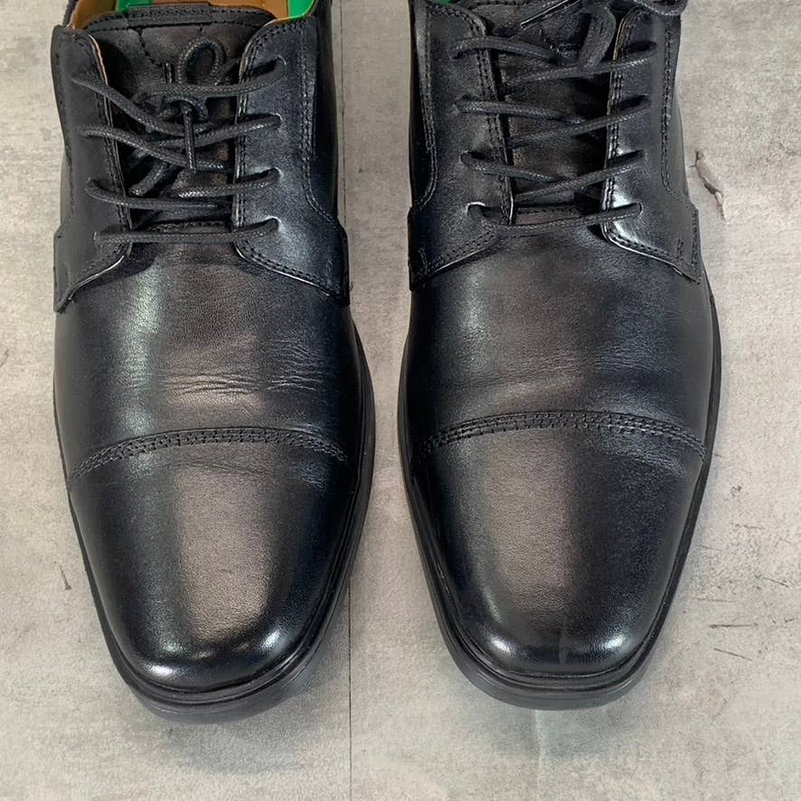 CLARKS Collection Men's Black Leather Clarkslite Cap Comfort Lace-Up Oxford SZ10