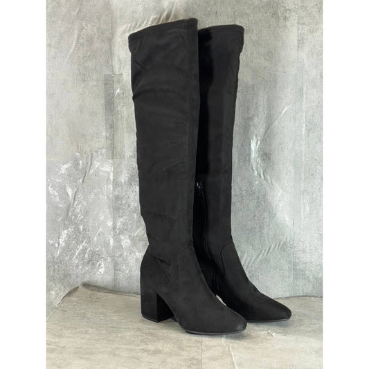 BAR III Women's Black Gabrie Round-Toe Block-Heel Pull-On Over-The-Knee Boot SZ9