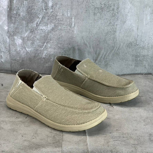 DOCKERS Men's Sand Canvas Ron Comfort Casual Slip-On Loafers SZ 9.5