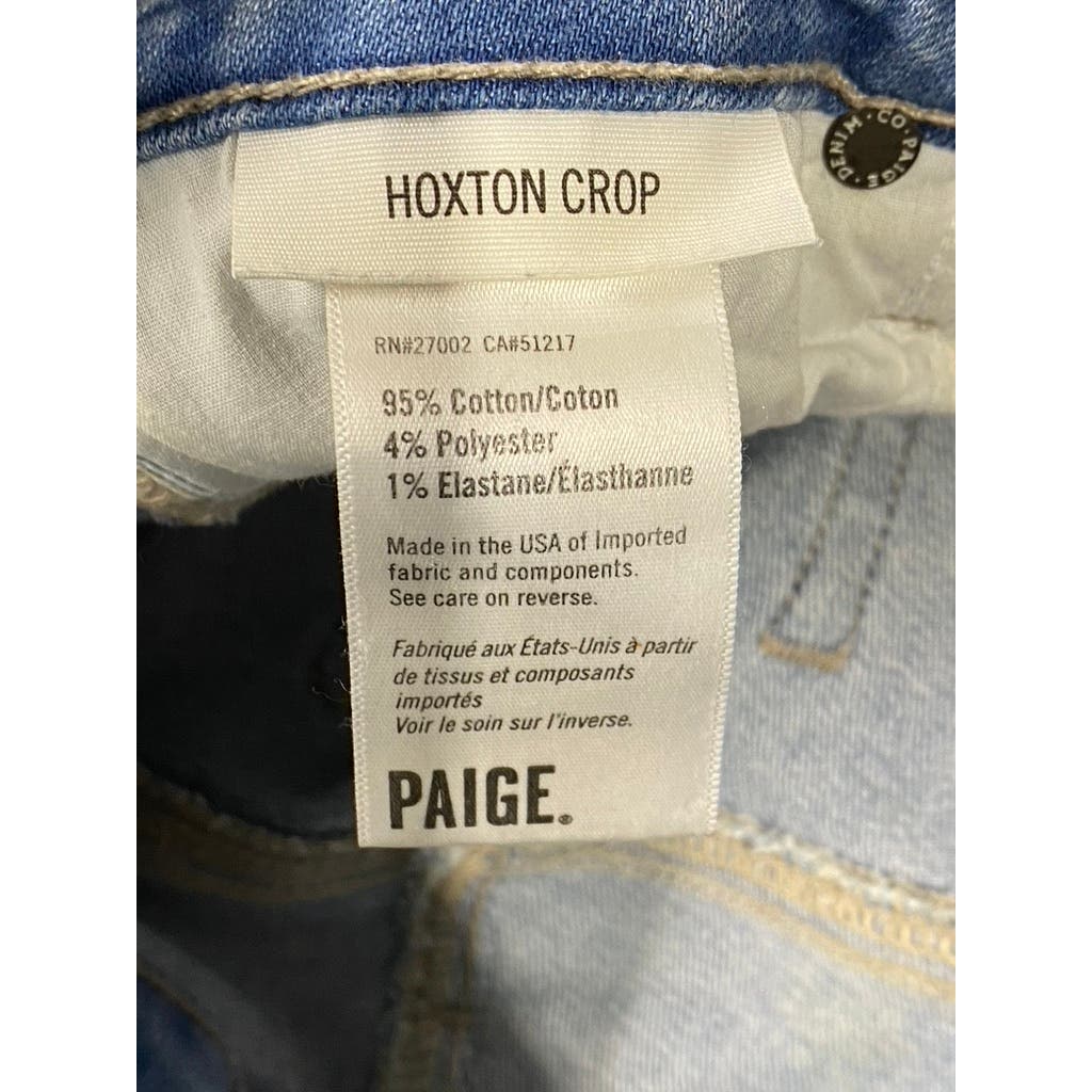 PAIGE Women's Atterberry High-Rise Hoxton Cropped Raw Hem Skinny Jeans SZ 25