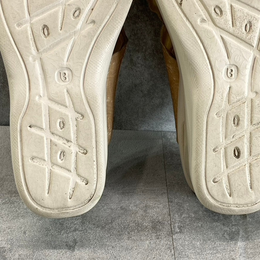 BZEES Women's Almond Sahara Washable Fabric Wedge Slide Sandals SZ 7