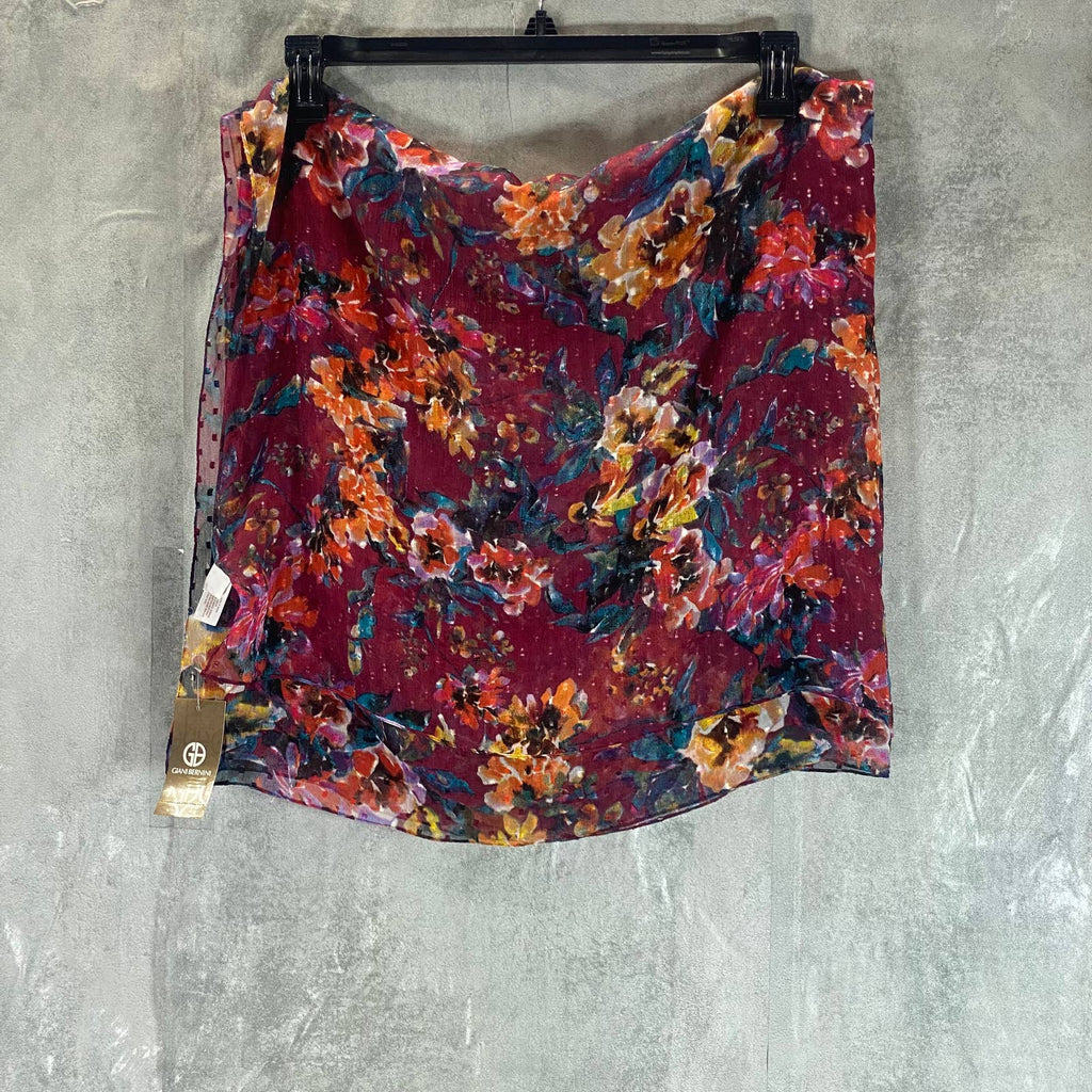 GIANI BERNINI Women's Wine Watercolor Floral Printed Wrap SZ OS