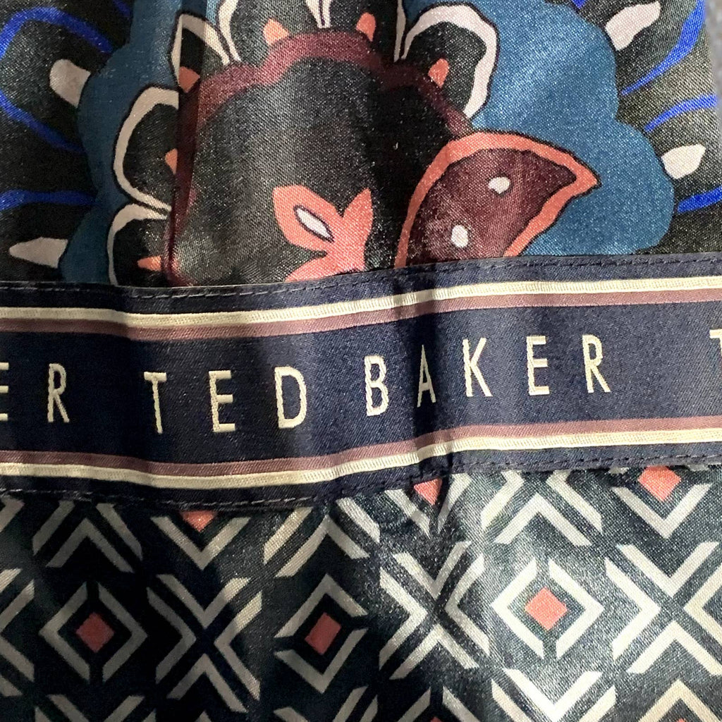 TED BAKER Men's Navy Hemsby Slim-Fit Textured Two-Button Suit Jacket SZ 3(US38)