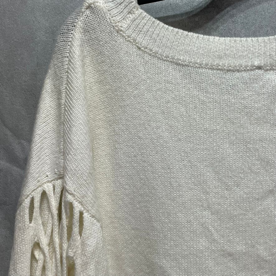 VINCE CAMUTO Cream Braided Long Sleeve Crewneck Pullover Sweater SZ 2XL