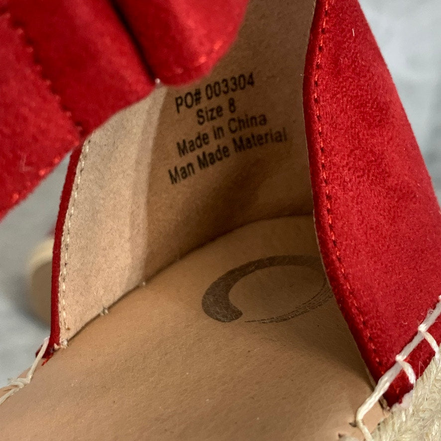 JOURNEE COLLECTION Red Round Open-Toe Slip-On Rochelle Espardille Sandals SZ 8