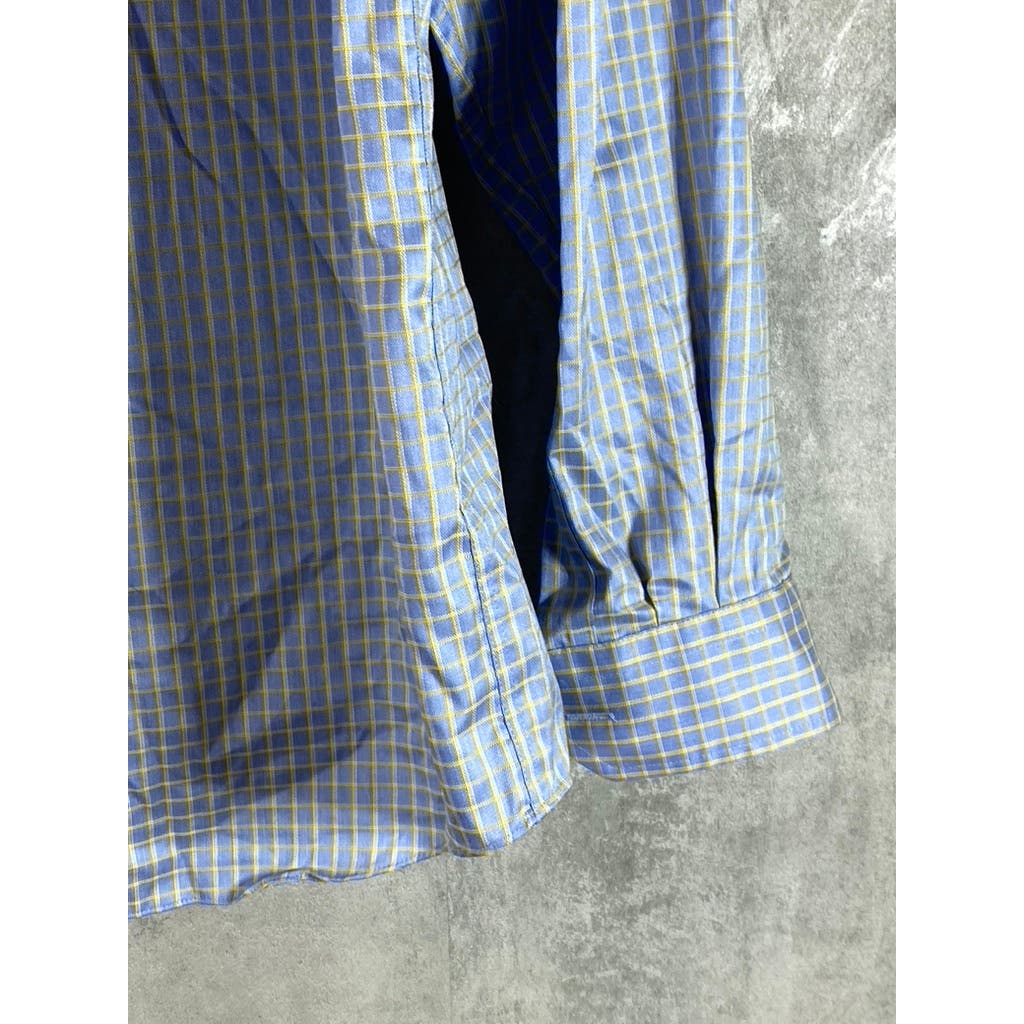 EGARA Men's Light Blue Slim-Fit Non-Iron Button-Up Long Sleeve Shirt SZ XL
